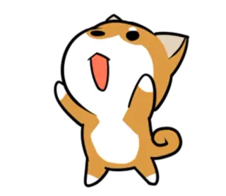 😃 Hund, Shiba Inu, glücklich, süß, Cartoon whatsapp sticker
