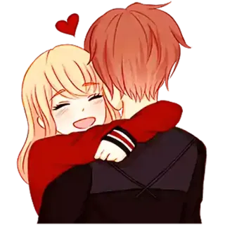 ❤️ Anime, Abrazo, Amor, Pareja, Corazón telegram sticker