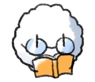 💭 雲, 読書, 本, メガネ, オタク, 可愛い telegram sticker