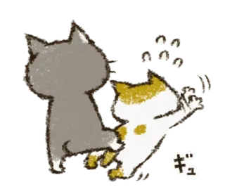 👊 ギュ kot, naklejka, zwierzę, kreskówka, słodki telegram sticker