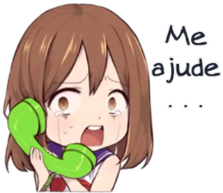 📞 Me ajude
... Anime, Weinen, Hilfe, Verzweifelt, Telefon, Traurig, Cartoon telegram sticker