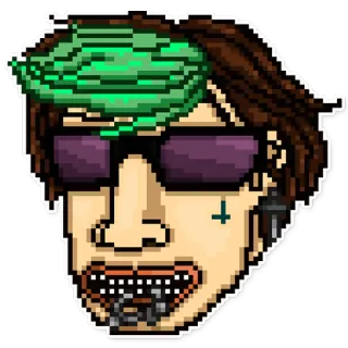 😁 Pixel art, Miami, Gore, Máscara, Retro, Violencia whatsapp sticker