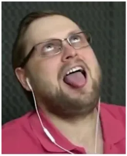 😛 мужчина, лицо, глупый, выражение лица, язык telegram sticker