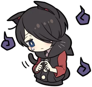 😥 Anime, Katzenohren, Niedlich, Dunkel, Geist whatsapp sticker