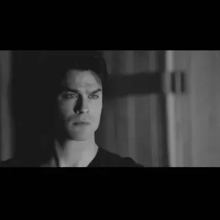 🖤 Damon Salvatore The Vampire Diaries vampiro, damon, iansomerhalder, blancoynegro, melancólico, serie whatsapp sticker