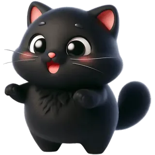 😅 кот, черный кот, милый, животное, каваий, мультфильм telegram sticker