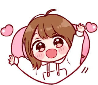 👋 carino, anime, kawaii, cuore, cartone animato telegram sticker