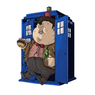 🍔 Doctor Who tardis, doctor who, kartun, fiksi ilmiah, tv inggris, perjalanan waktu whatsapp sticker