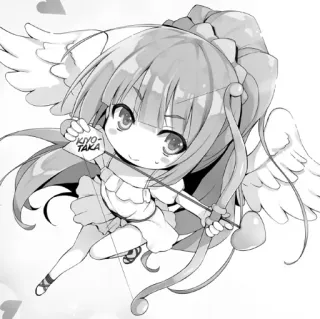 🤔 KIYO TAKA Anime, Cupido, Liefde, Hart, Vleugels, Kawaii telegram sticker