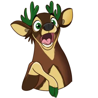 😱 олень, мультик, животное, рождество, олень, праздничный telegram sticker