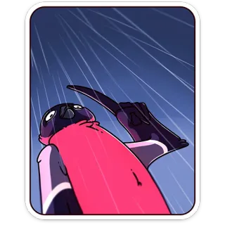 ☝️ pingouin, pluie, oiseau, dessin animé telegram sticker