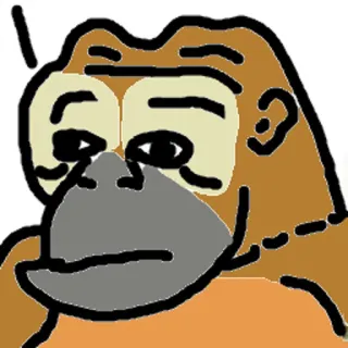 🐵 monyet, kartun, gambar, orangutan, meme telegram sticker