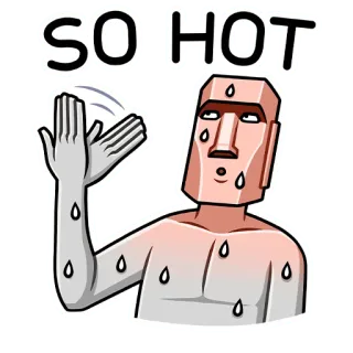 🥵 SO HOT caldo, sudato, divertente, meme, cartone animato, esausto, estate, caldo telegram sticker