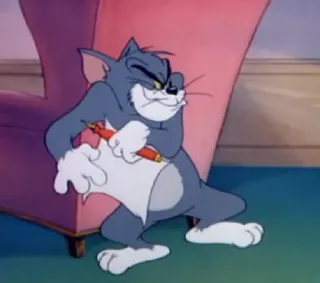 😈 Tom Cat Tom and Jerry Мультфильм, Кот, Злой, Замышляет, Рисунок whatsapp sticker