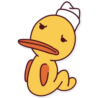 🙁 утка, мультфильм, животное, милый, грустный, расстроенный telegram sticker
