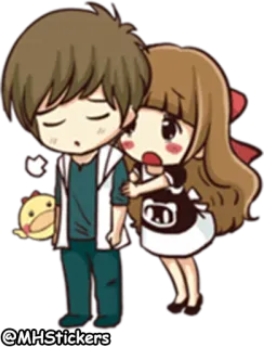 🥺 pareja, triste, lindo, dibujos animados, relación whatsapp sticker