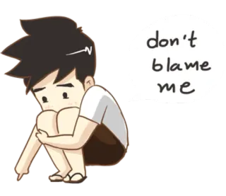 😔 don't blame me sedih, kesal, jangan salahkan, kartun telegram sticker