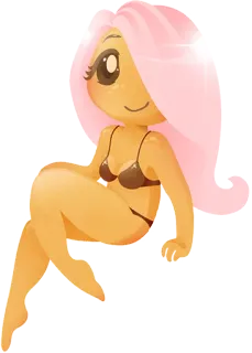 😍 Bikini, Donna, Cartone animato, Giallo, Rosa telegram sticker