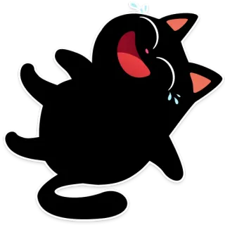 😂 Katze, schwarze Katze, süß, Aufkleber, Cartoon, Haustier, Tier telegram sticker