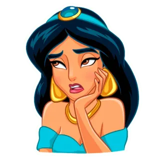 😐 Jasmine Aladdin kreskówka, Disney, księżniczka, Jasmina, Aladyn, postać telegram sticker