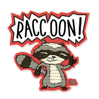 🤘 RACCOON! Waschbär, Tier, Aufkleber, Cartoon whatsapp sticker