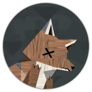 😶 sticker, fox, geometric, animal, dead, x eyes telegram sticker
