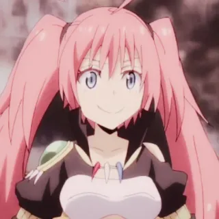 🍡 Milim Nava That Time I Got Reincarnated as a Slime Anime, Manga, Reinkarnasi jadi slime, Milim Nava, Rambut pink, Gadis anime, Kartun telegram sticker