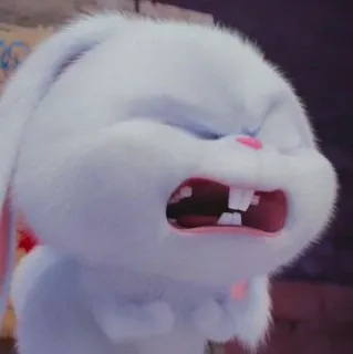 🐰 Snowball The Secret Life of Pets conejo, conejo, enojado, dibujos animados, película, animado telegram sticker