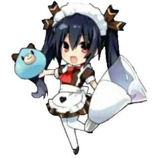 😄 Anime, Chibi, Lucu, Gadis, Maid whatsapp sticker