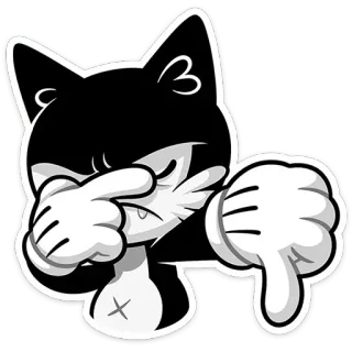 👎 cartoon, cat, thumbs down, dislike, negative, gesture telegram sticker