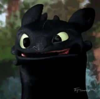 🌟 Toothless How to Train Your Dragon dragón, dibujos animados, animal, lindo, dragón negro telegram sticker