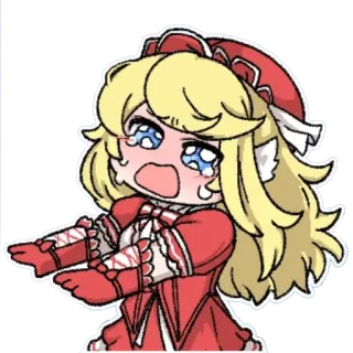 ⭐️ аниме, мультфильм, плачет, каваий, стикер, блондинка, грустный telegram sticker