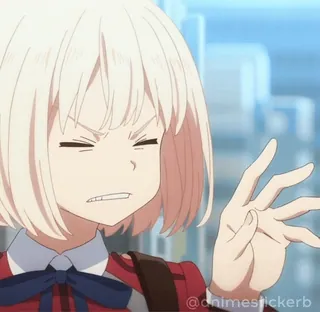 😖 @animestickerrb Anime, Naklejka, Postać, Zły, Dziewczyna whatsapp sticker