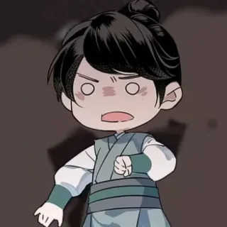 😰 Q版, 生气, 卡通, 战斗, 武术 telegram sticker