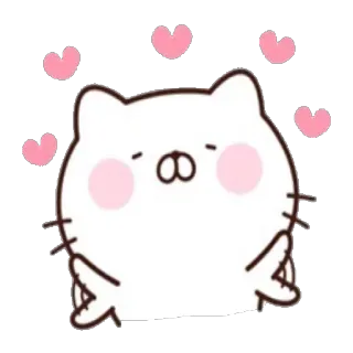 💕 cat, cute, hearts, love, kawaii, animal, cartoon telegram sticker