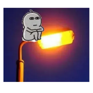 😩 Menhera-chan-inspired doodle lonely, streetlamp, doodle, sad, depressed, meme, night telegram sticker