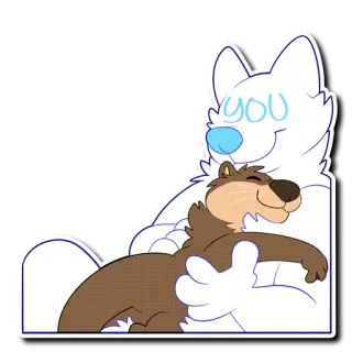 🤗 You furry, animal, cute, hug, bear, otter, love telegram sticker