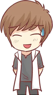😁 Anime, Chibi, Lindo, Chico, Dibujos animados, Gota de sudor telegram sticker