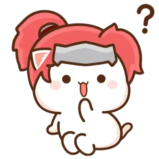 ✨ mèo, dễ thương, kawaii, câu hỏi telegram sticker