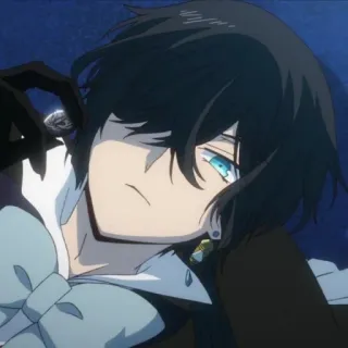 💎 Vanitas The Case Study of Vanitas animé, vanitas, yeux bleus, cheveux noirs telegram sticker