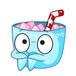 😨 đồ uống, hoạt hình, đá, nước ép, dễ thương whatsapp sticker