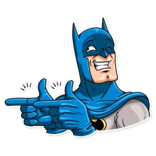 😉 Batman Batman, comic, finger gun, superhero, cartoon telegram sticker