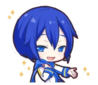 🌟 Kaito Anime, Vocaloid, Kaito, Chibi, Fofo whatsapp sticker