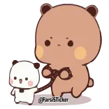 🤨 @FarsiSticker милый, медведь, панда, каваий, очаровательный whatsapp sticker