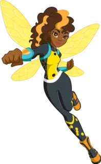 🧚‍♀ Bumblebee superhero, cartoon, flying, girl, Bumblebee, DC Comics telegram sticker