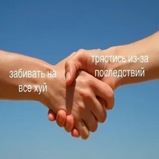 👏 забивать на все хуй трястись из-за последствий apretón de manos, ofensivo, ruso, jerga, humor telegram sticker