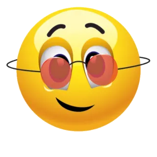 🤓 emoji, smiley face, glasses, cool, yellow whatsapp sticker