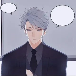 🥡 アニメ, 男, 男性, スーツ, キャラクター, 吹き出し telegram sticker