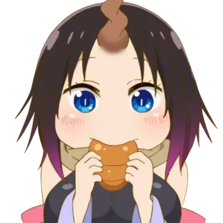 😗 Elma Miss Kobayashi's Dragon Maid Anime, Drago, Mangiare, Carino, Chibi telegram sticker