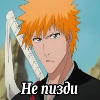 😑 Ichigo Bleach Не пизди anime, manga, ichigo, bleach, swear word telegram sticker